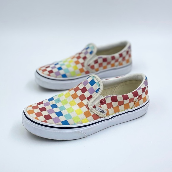 Vans Other - Vans rainbow Checkered slip on kids size 3